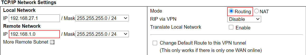 set up remote tcpip setting on the client router